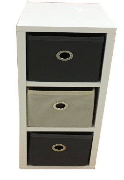 Mesa de Cabeceira Gaveteiro Organibox com 3 Gavetas 18x55x30cm Cor:Cinza - 2