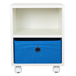 Mesa de Cabeceira Gaveteiro Organibox com 2 Gavetas 32x37x30cm - Azul e Amarelo - 2