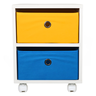 Mesa de Cabeceira Gaveteiro Organibox com 2 Gavetas 32x37x30cm - Azul e Amarelo - 3