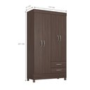 Ver imagem 4 de Conjunto Guarda Roupa 4 Portas e Sapateira Noth Cafe Touch
