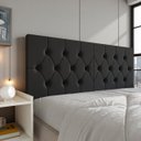 Ver imagem 1 de Cabeceira Queen Estofada Capitonê Dobrável Fixação Parede Painel Decorativo Cama Box Design Elegante