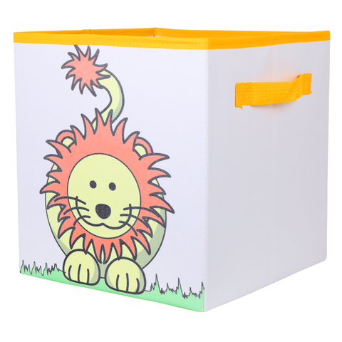 Caixa Organizadora de Brinquedos Estampada 28x30x28cm Cor:Estampa de Leão