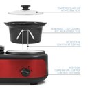 Ver imagem 4 de Elite Gourmet Buffet Triple Slow Cooker 3x2.5qt com Controle Ajustável (vermelho)