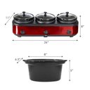 Ver imagem 7 de Elite Gourmet Buffet Triple Slow Cooker 3x2.5qt com Controle Ajustável (vermelho)