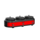 Ver imagem 3 de Elite Gourmet Buffet Triple Slow Cooker 3x2.5qt com Controle Ajustável (vermelho)