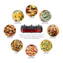 Ver imagem 5 de Elite Gourmet Buffet Triple Slow Cooker 3x2.5qt com Controle Ajustável (vermelho)