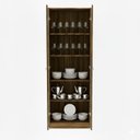 Ver imagem 5 de Kit 2 Cristaleiras Multiuso com 4 Portas de Vidro e 8 Prateleiras Marrom/Nogal