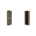 Ver imagem 2 de Kit 2 Cristaleiras Multiuso com 4 Portas de Vidro e 8 Prateleiras Marrom/Nogal