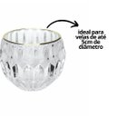 Ver imagem 3 de Porta Velas Castiçal Vidro Facetado Borda Dourado - Yangzi