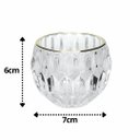Ver imagem 4 de Porta Velas Castiçal Vidro Facetado Borda Dourado - Yangzi
