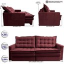 Ver imagem 3 de Sofá sem Caixa Retrátil Baú 2,00m Cama Inbox Secret Suede Velusoft Vinho
