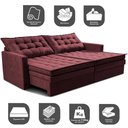 Ver imagem 4 de Sofá sem Caixa Retrátil Baú 2,00m Cama Inbox Secret Suede Velusoft Vinho