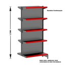 Ver imagem 3 de Gondola Centro 170 Amapa Flex Kit 3 Metros Preto PE Vermelho - Amapá