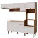 Ver imagem 2 de Cozinha Modulada 4 Peças em MDF com Torre Quente para Forno e Micro-Ondas Frizz Branco/Cinamomo Fosco