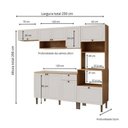 Ver imagem 3 de Cozinha Modulada 4 Peças em MDF com Torre Quente para Forno e Micro-Ondas Frizz Branco/Cinamomo Fosco