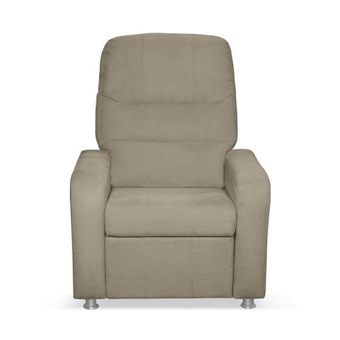 Cadeira Poltrona do Papai Reclinável Confortável Suede Bege