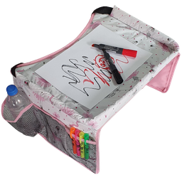 Mesinha Infantil Portátil para Cadeirinha Carro e Carrinho de Bebe Montessoriano Cor:rosa - 1