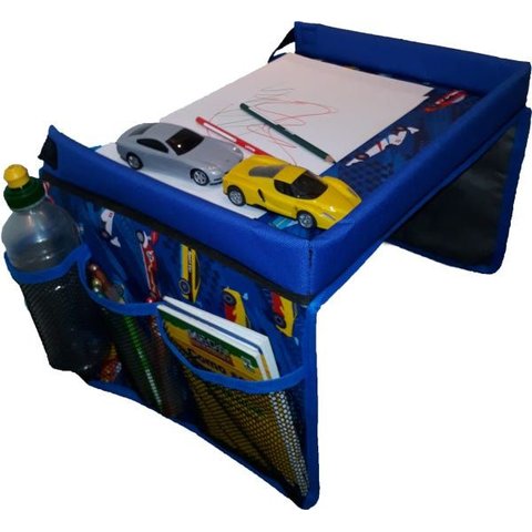 Mesinha Infantil Portátil para Cadeirinha Carro e Carrinho de Bebe Montessoriano Cor:Azul