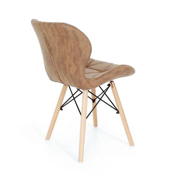 Cadeira Charles Eames Eiffel Slim Special Estofada - Marrom Claro - 3