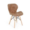 Ver imagem 1 de Cadeira Charles Eames Eiffel Slim Special Estofada - Marrom Claro