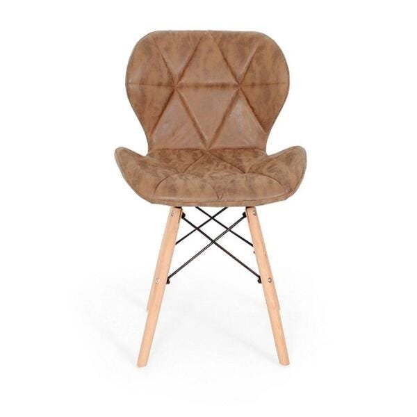 Cadeira Charles Eames Eiffel Slim Special Estofada - Marrom Claro - 2