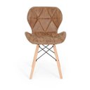 Ver imagem 2 de Cadeira Charles Eames Eiffel Slim Special Estofada - Marrom Claro