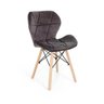 Cadeira Charles Eames Eiffel Slim Veludo Estofada - Grafite - 1
