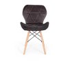 Cadeira Charles Eames Eiffel Slim Veludo Estofada - Grafite - 2