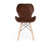 Cadeira Charles Eames Eiffel Slim Veludo Estofada - Marrom - 2