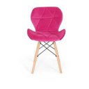 Ver imagem 2 de Cadeira Charles Eames Eiffel Slim Veludo Estofada - Rosa