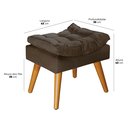 Ver imagem 4 de Puff Sênior Luxuoso Banco Apoio Pés Almofadado Penteadeira:marrom Suede