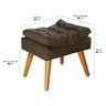 Puff Sênior Luxuoso Banco Apoio Pés Almofadado Penteadeira:marrom Suede - 4