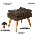 Ver imagem 3 de Puff Sênior Luxuoso Banco Apoio Pés Almofadado Penteadeira:marrom Suede