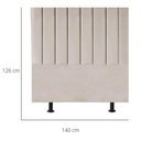 Ver imagem 2 de Cabeceira Estofada Cama Casal 140 Cm Esther Corino e Frame Cor:bege