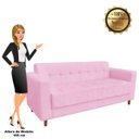 Ver imagem 5 de Sofá 3 Lugares Lívia Suede - D'Rossi - Rosa Bebê
