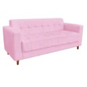 Ver imagem 2 de Sofá 3 Lugares Lívia Suede - D'Rossi - Rosa Bebê