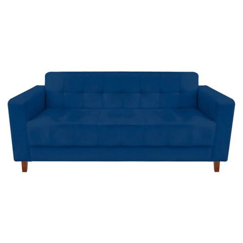 Sofá 3 Lugares Lívia Suede - D'Rossi - Azul Marinho