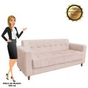 Ver imagem 5 de Sofá 3 Lugares Lívia Suede - D'Rossi - Bege