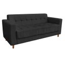Ver imagem 2 de Sofá 3 Lugares Lívia Suede - D'Rossi - Preto