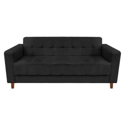 Sofá 3 Lugares Lívia Suede - D'Rossi - Preto