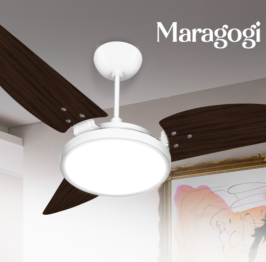 Ventilador de Teto Maragogi LED 6500K Branco Com 3 Pás Tabaco de MDF 220V+Controle Ventex - 2