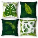 Ver imagem 1 de Kit 4 Almofadas Cheias 40cm X 40cm Decorativas Estampadas Digital Coloridas Sala Sofá Quarto Folhas