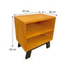 Mesa Lateral Woods Dual Prateleira Carvalho e Preto - 3