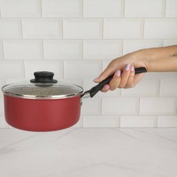 Panela Antiaderente Tramontina em Alumínio Starflon Max Turim Avulsa Vermelha 2 Litros - 7