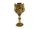 Ver imagem 3 de Taça Cálice Em Aço Inox e Resina 6 Caveiras Osso Crânio Medieval Rock Colecionável Decorativo Coquet