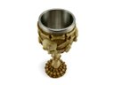 Ver imagem 4 de Taça Cálice Em Aço Inox e Resina 6 Caveiras Osso Crânio Medieval Rock Colecionável Decorativo Coquet