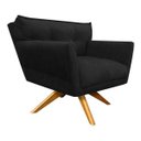 Ver imagem 2 de Kit 2 Poltronas Giratória Anitta Suede - D'Rossi - Preto