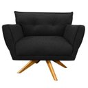 Ver imagem 3 de Kit 2 Poltronas Giratória Anitta Suede - D'Rossi - Preto