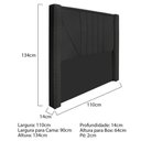 Ver imagem 4 de Kit Cabeceira E Calçadeira Baú Solteiro 90cm Corano Preto