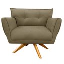 Ver imagem 4 de Kit 2 Poltronas Giratória Anitta Suede - D'Rossi - Marrom Rato